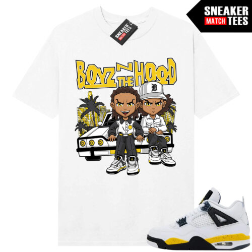Tour Yellow 4 AJ4 Sneaker Match Tees Boyz N the Hood x Boondocks Parody - Image 4