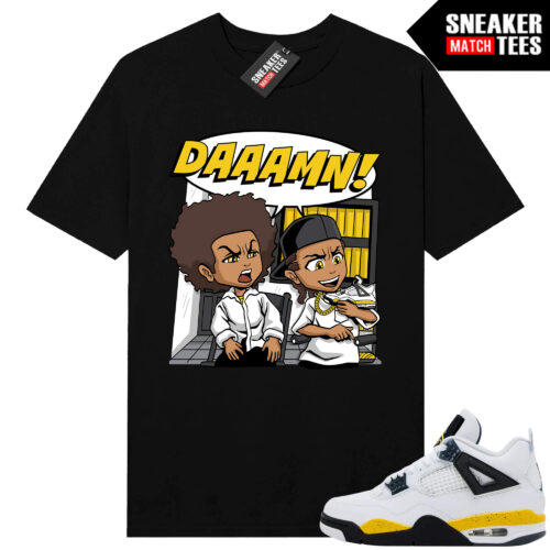 Tour Yellow 4 AJ4 Sneaker Match Tees DAAAMN x Boondocks Parody - Image 3