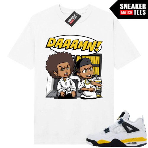 Tour Yellow 4 AJ4 Sneaker Match Tees DAAAMN x Boondocks Parody - Image 4