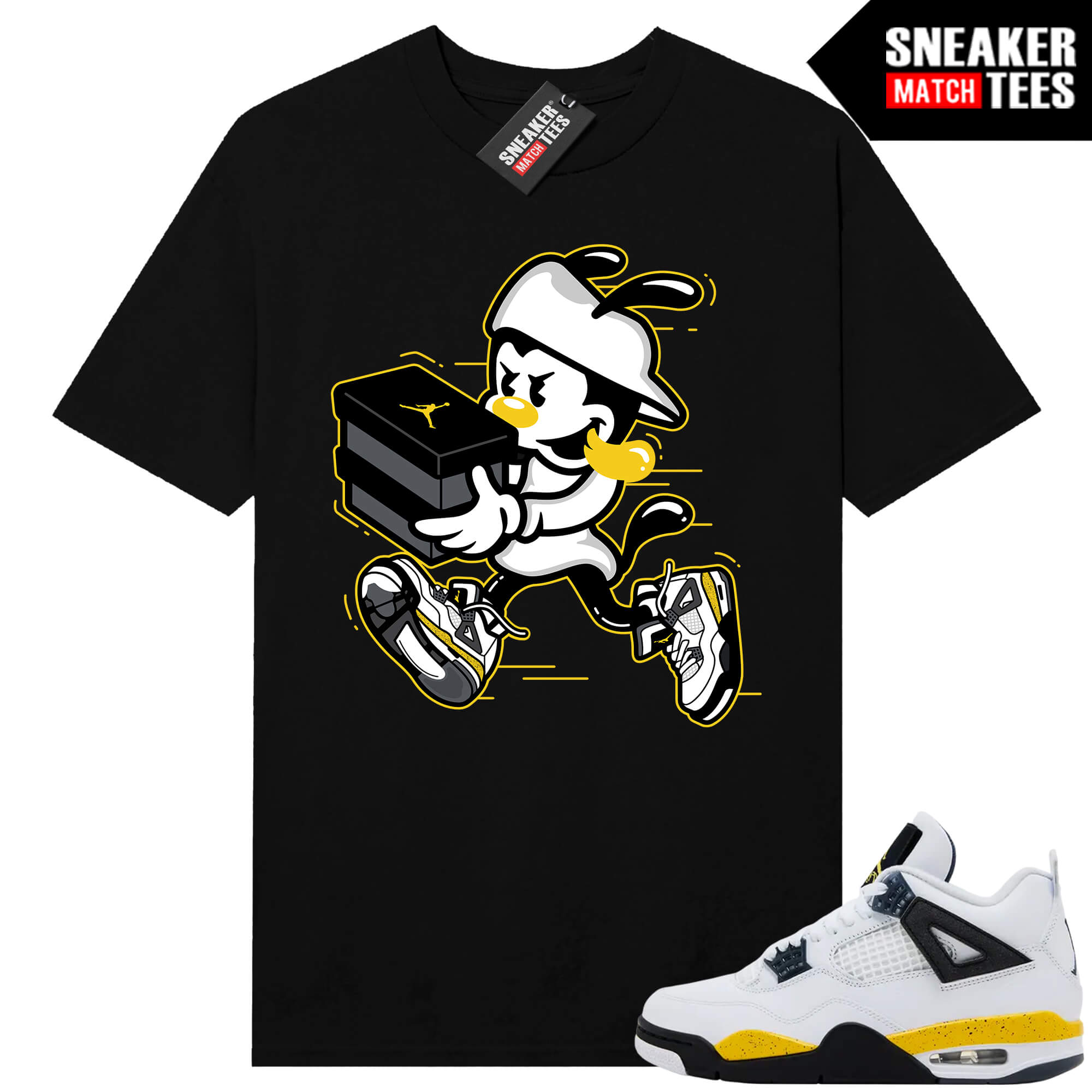 Tour Yellow 4 AJ4 Sneaker Match Tees Double Up - Image 3