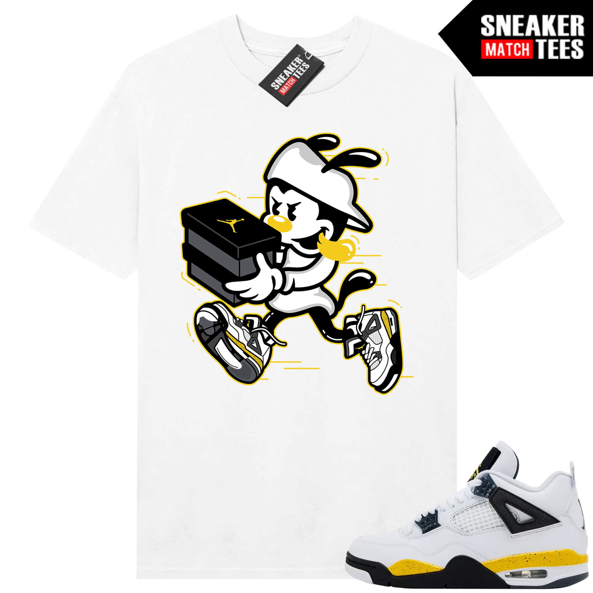 Tour Yellow 4 AJ4 Sneaker Match Tees Double Up - Image 4
