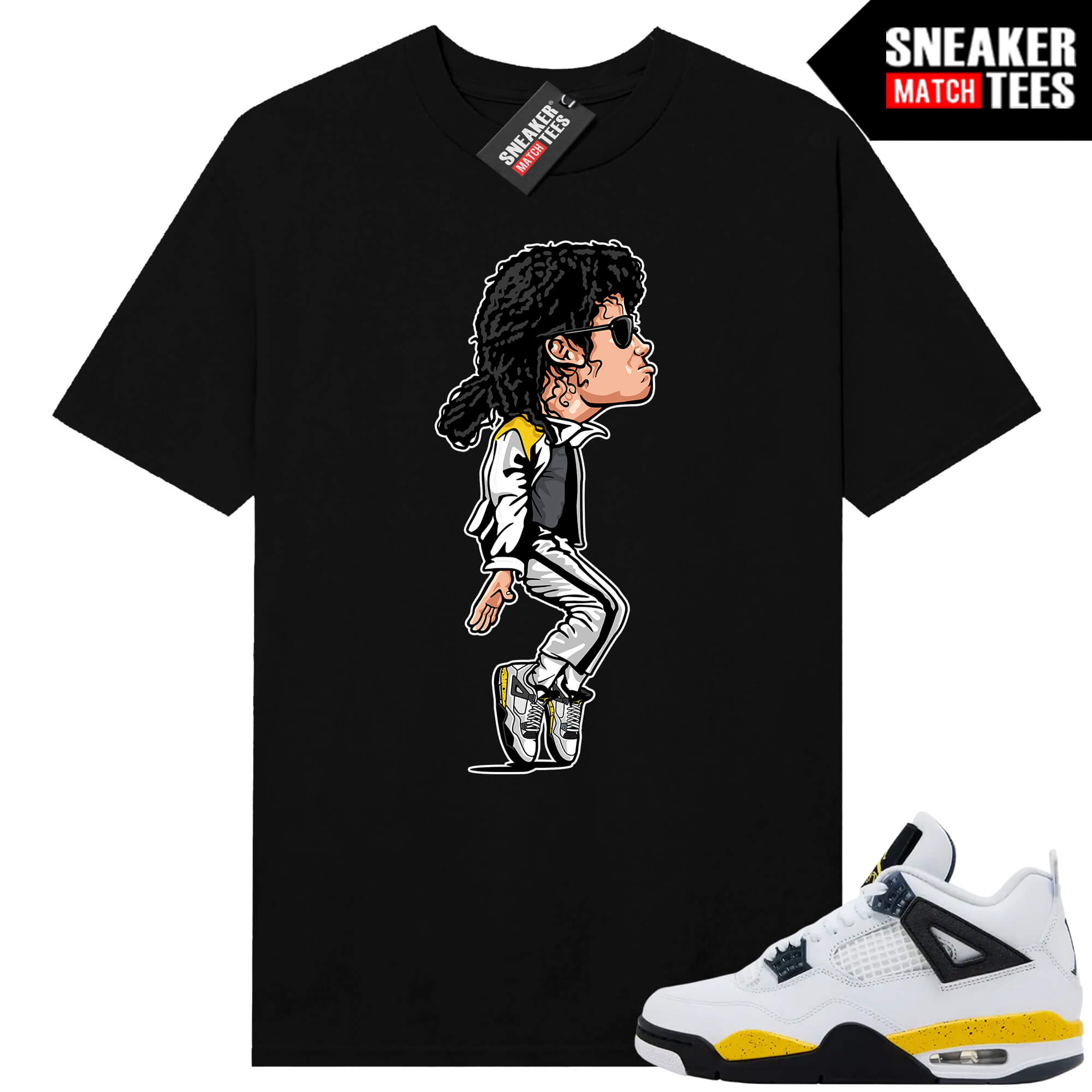 Tour Yellow 4 AJ4 Sneaker Match Tees MJ Dance - Image 3