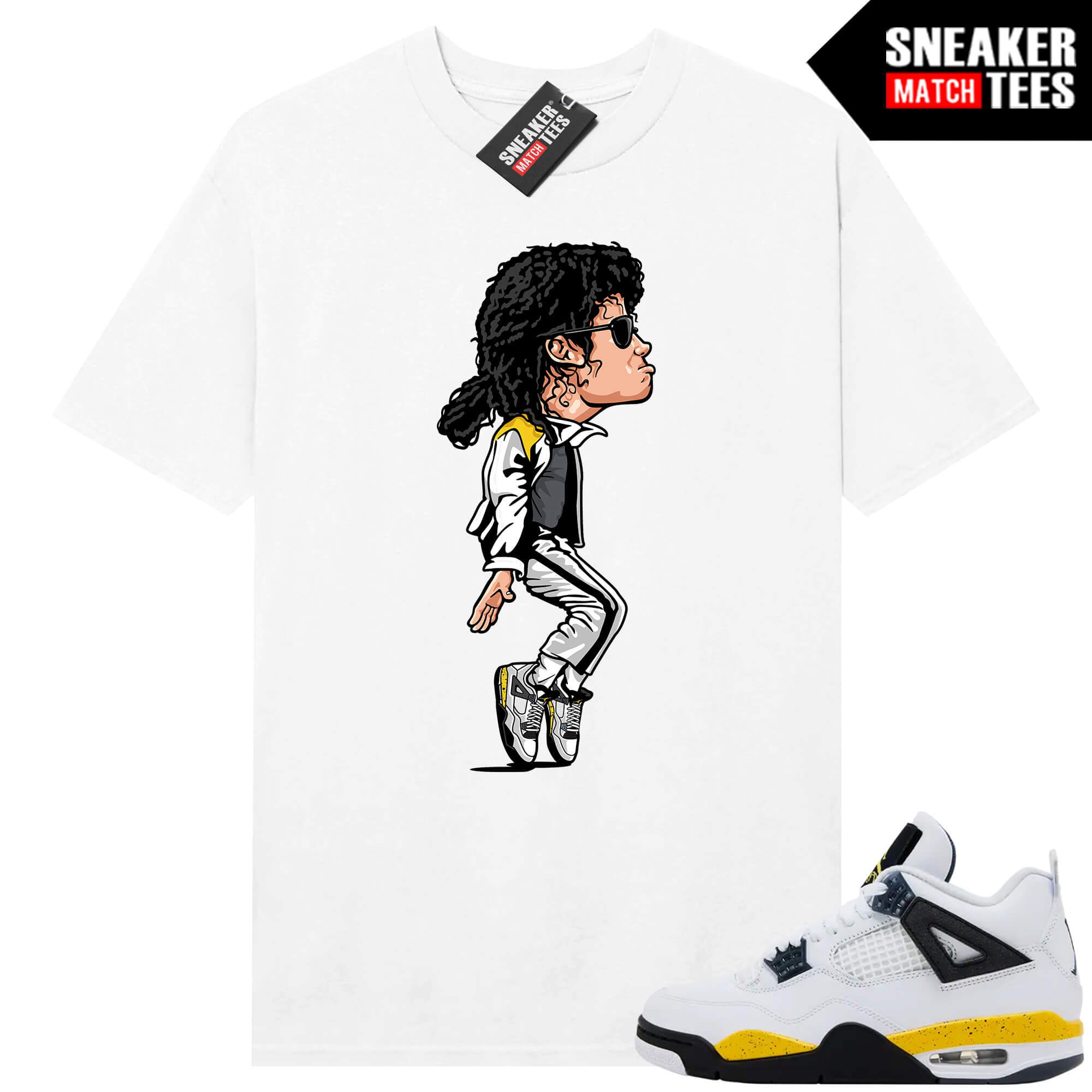 Tour Yellow 4 AJ4 Sneaker Match Tees MJ Dance - Image 4