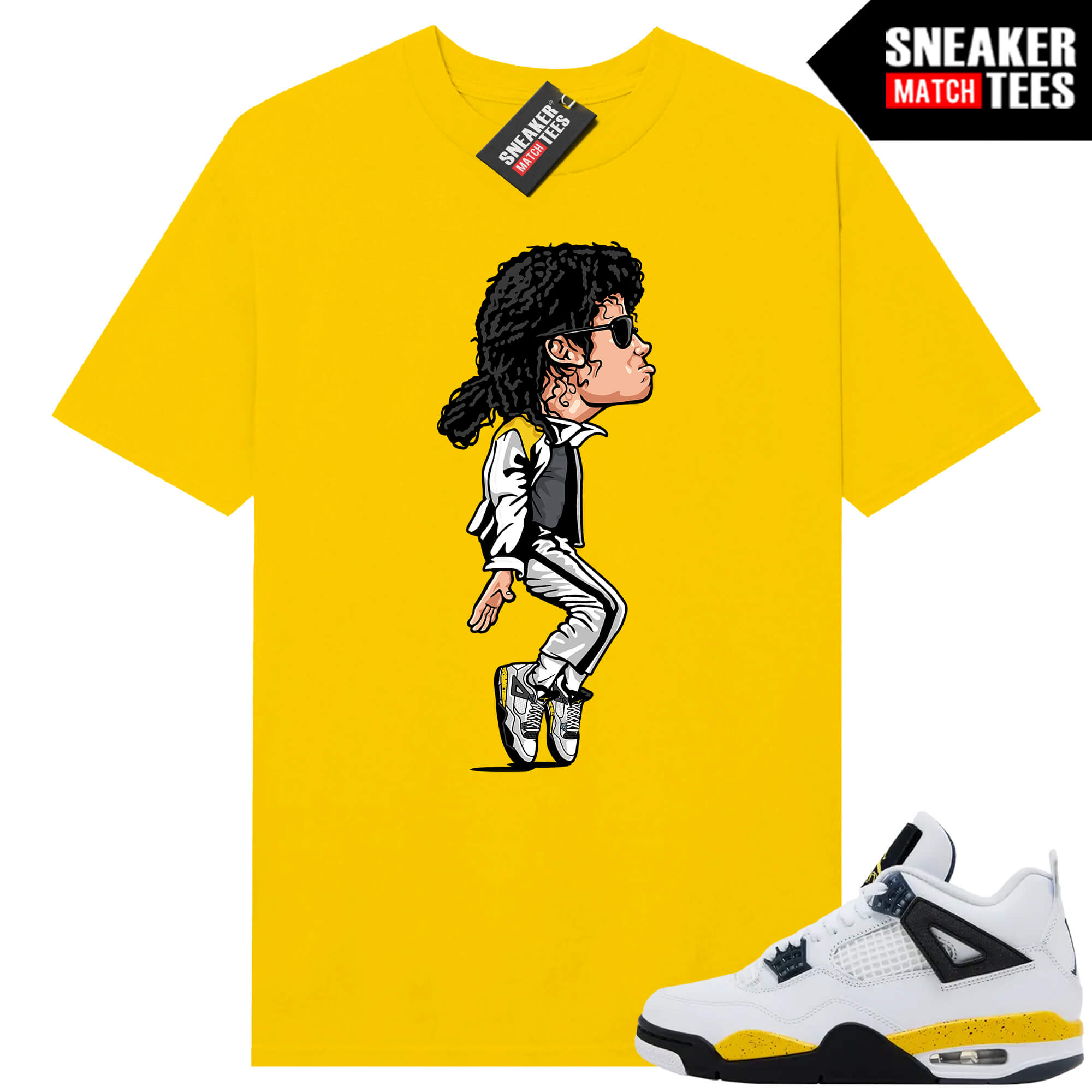 Tour Yellow 4 AJ4 Sneaker Match Tees MJ Dance