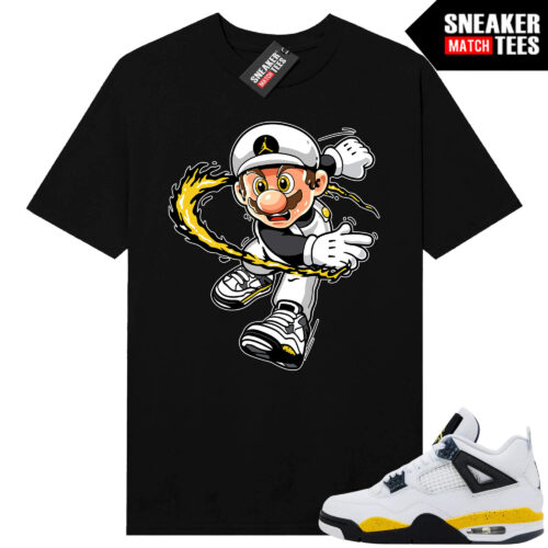 Tour Yellow 4 AJ4 Sneaker Match Tees Mario Fire Kicks - Image 3