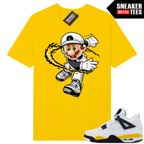 Tour Yellow 4 AJ4 Sneaker Match Tees Mario Fire Kicks