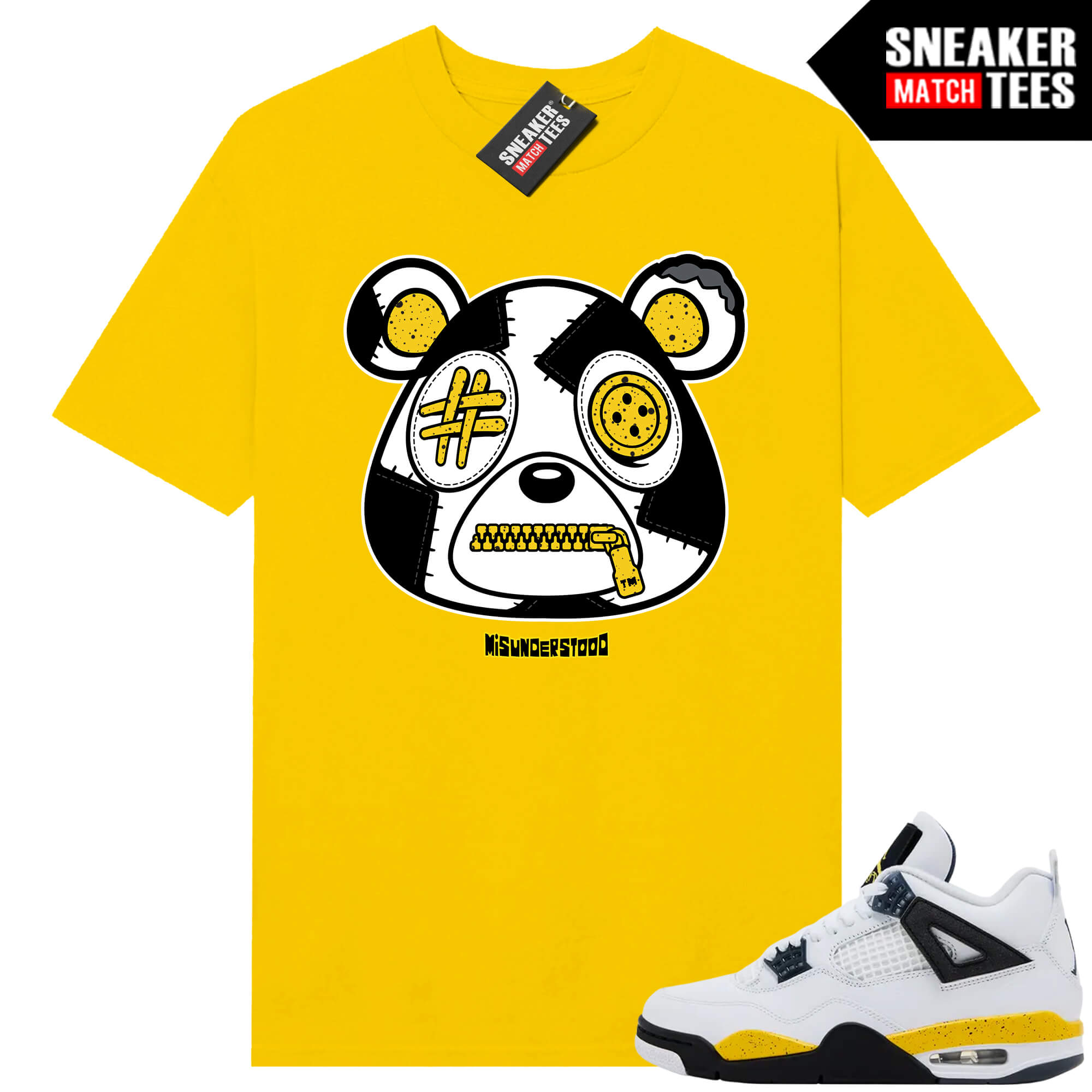 Tour Yellow 4 AJ4 Sneaker Match Tees Misunderstood Bear
