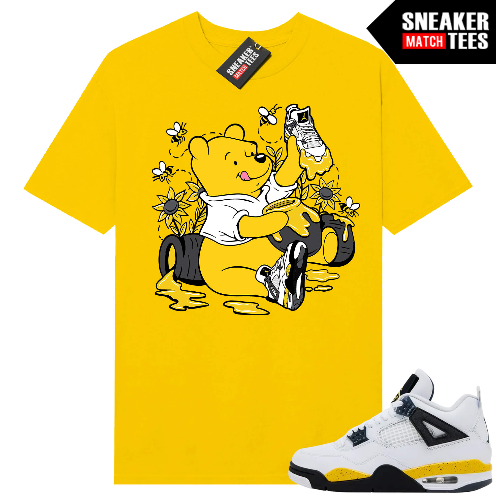 Tour Yellow 4 AJ4 Sneaker Match Tees New Shoe Drip