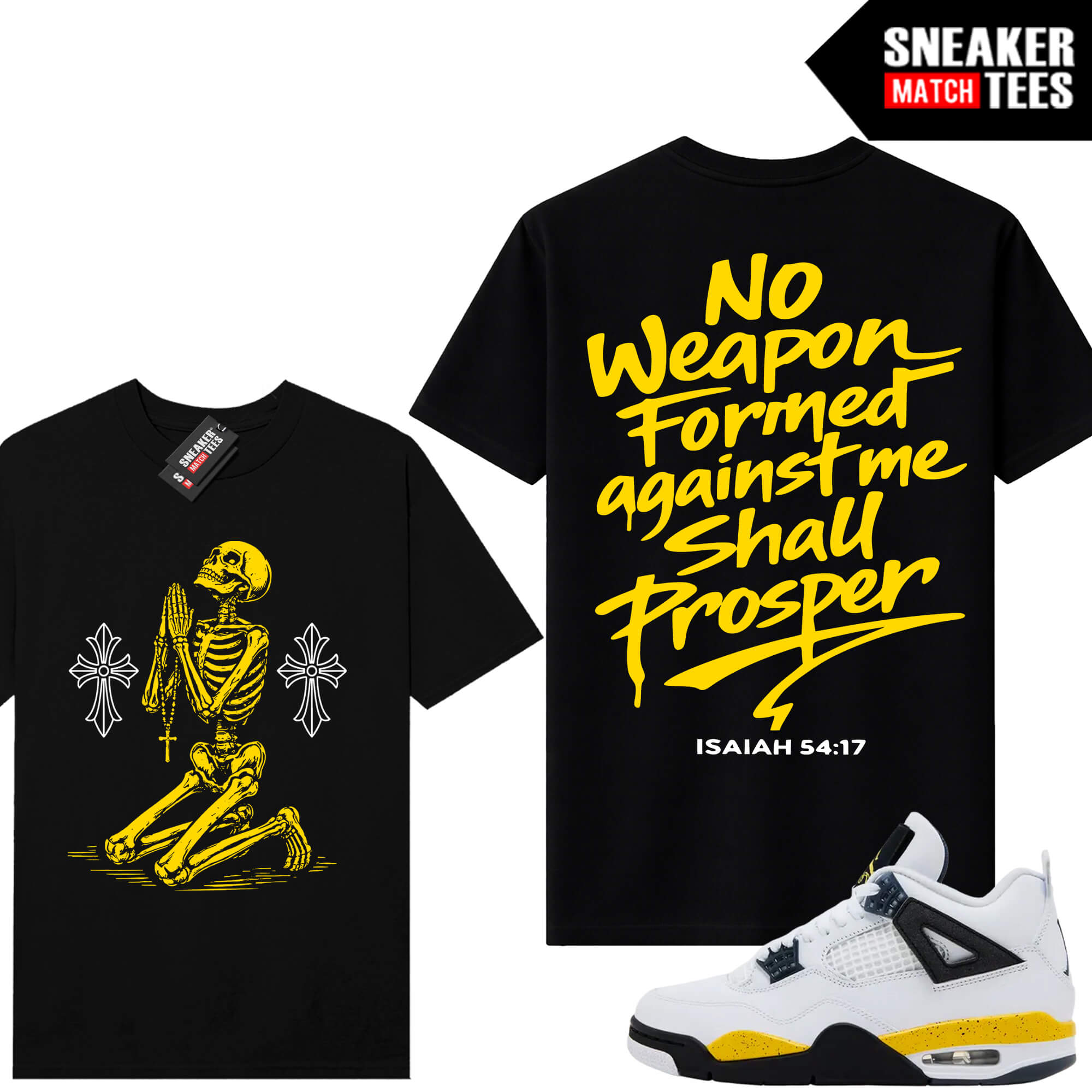 Tour Yellow 4 AJ4 Sneaker Match Tees No Weapon - Image 3