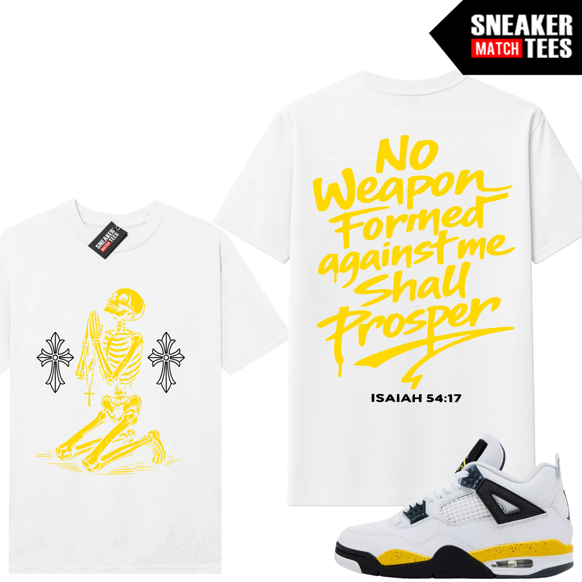 Tour Yellow 4 AJ4 Sneaker Match Tees No Weapon - Image 4