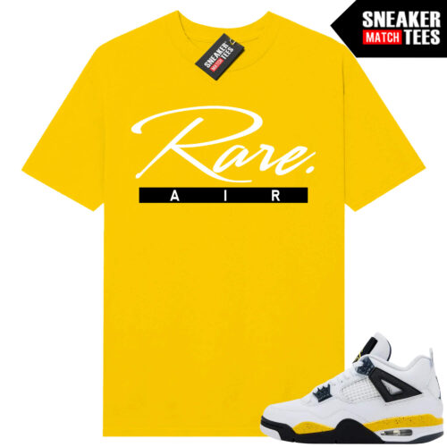 Tour Yellow 4 AJ4 Sneaker Match Tees Rare Script