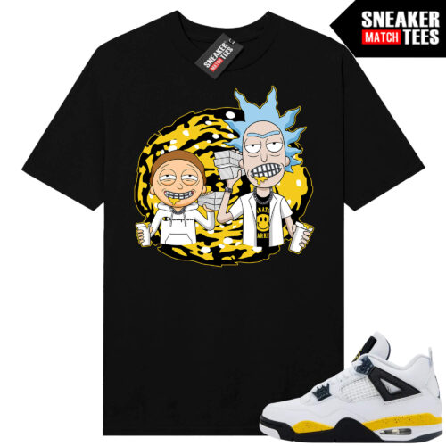 Tour Yellow 4 AJ4 Sneaker Match Tees Ric and Morty Trap - Image 3