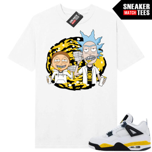 Tour Yellow 4 AJ4 Sneaker Match Tees Ric and Morty Trap - Image 4