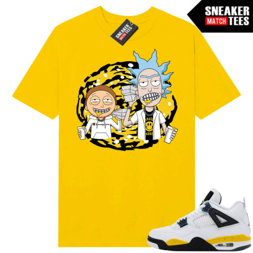 Tour Yellow 4 AJ4 Sneaker Match Tees Ric and Morty Trap