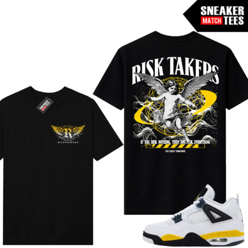 Tour Yellow 4 AJ4 Sneaker Match Tees Risktakers Worldwide V2 - Image 3