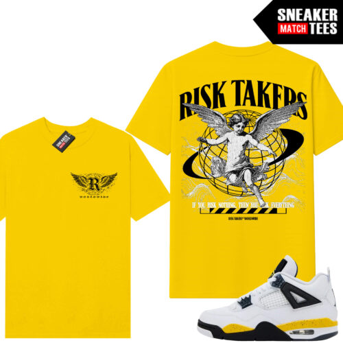 Tour Yellow 4 AJ4 Sneaker Match Tees Risktakers Worldwide V2