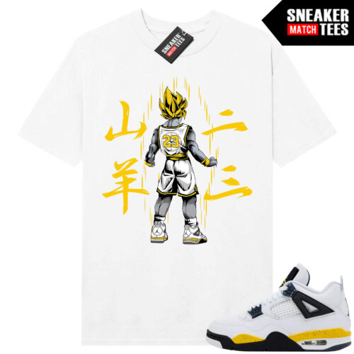 Tour Yellow 4 AJ4 Sneaker Match Tees Saiyan 23 - Image 4