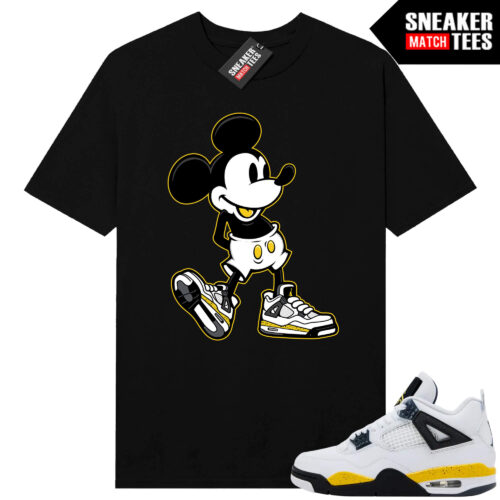 Tour Yellow 4 AJ4 Sneaker Match Tees Sneakerhead Mickey - Image 3
