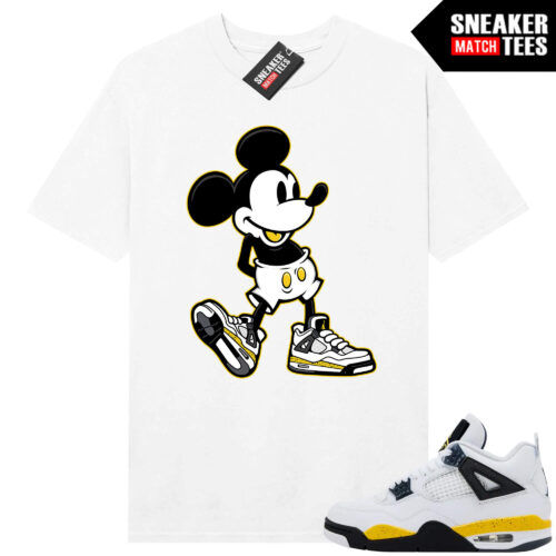Tour Yellow 4 AJ4 Sneaker Match Tees Sneakerhead Mickey - Image 4