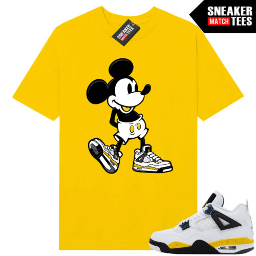 Tour Yellow 4 AJ4 Sneaker Match Tees Sneakerhead Mickey