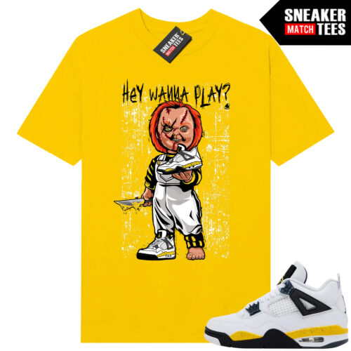 Tour Yellow 4 AJ4 Sneaker Match Tees Wanna Play
