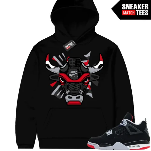 Bred 4s Sneaker Match Hoodies Retro Bull