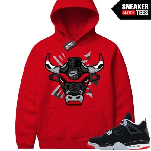 Bred 4s Sneaker Match Hoodies Retro Bull