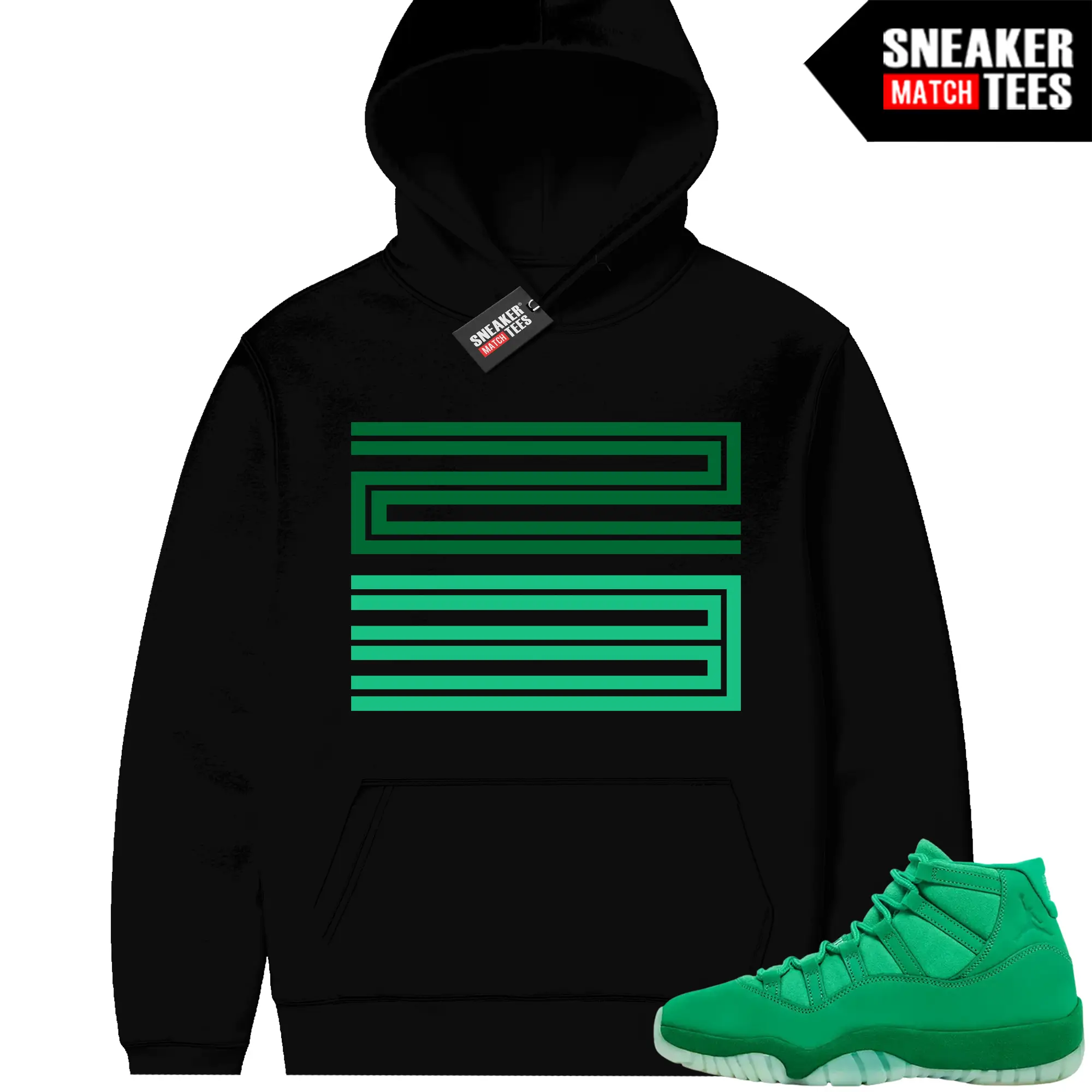 Green Screen 11 Sneaker Match Hoodies 23 Black