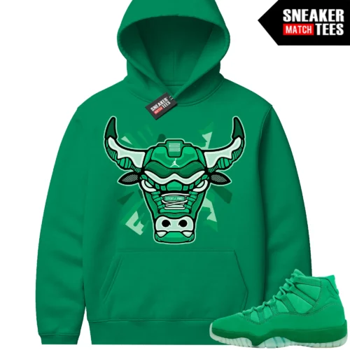 Green Screen 11s Sneaker Match Hoodies Retro Bull