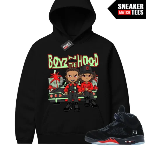 Halloween 5s AJ5 Sneaker Match Hoodies Boyz N the Hood x Boondocks Parody