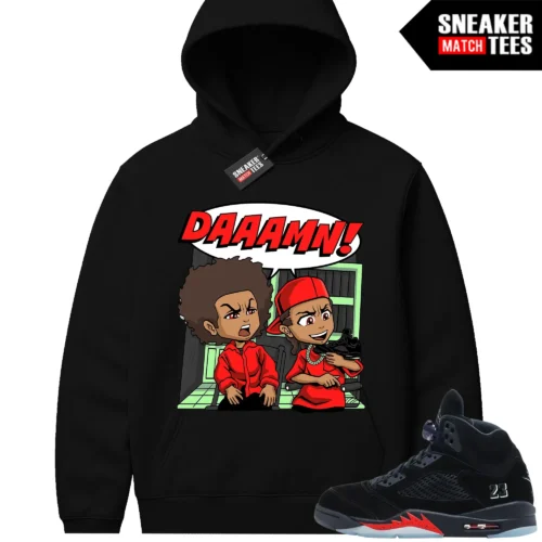 Halloween 5s AJ5 Sneaker Match Hoodies DAAAMN x Boondocks Parody
