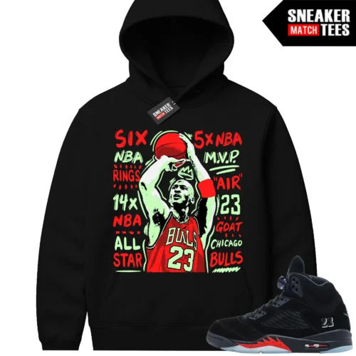 Halloween 5s AJ5 Sneaker Match Hoodies MJ Jumper