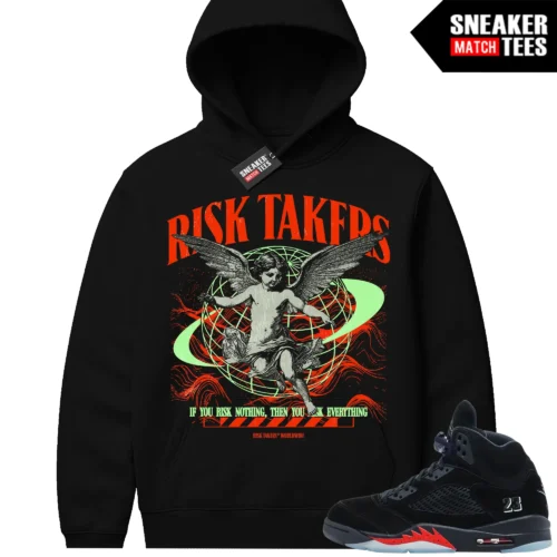 Halloween 5s AJ5 Sneaker Match Hoodies Risktakers Black
